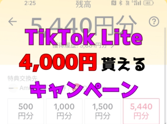 TikTok Liteのキャンペーンで4000円のもらい方！【友達招待でポイ活】