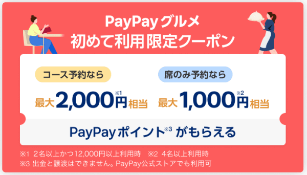 PayPayグルメ　初めて利用限定クーポンとは？