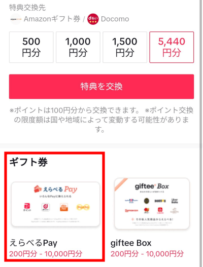 TikTok Liteの5000円キャンペーン　ポイント交換方法　えらべるPay